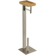 Kingston Brass SCC8508 Edenscape Freestanding Toilet Paper Holder with Storage Shelf, Brushed Nickel