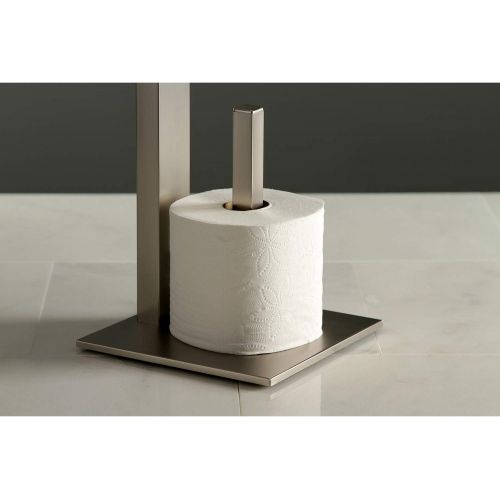  Kingston Brass SCC8508 Edenscape Freestanding Toilet Paper Holder with Storage Shelf, Brushed Nickel