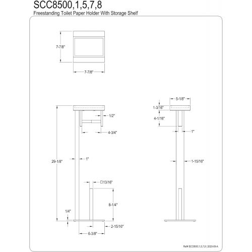  Kingston Brass SCC8508 Edenscape Freestanding Toilet Paper Holder with Storage Shelf, Brushed Nickel