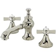 Kingston Brass KC7066ZX Millennium 8 Widespread Lavatory Faucet with Brass Pop-Up, 5-5/8 in Spout Reach, Polished Nickel