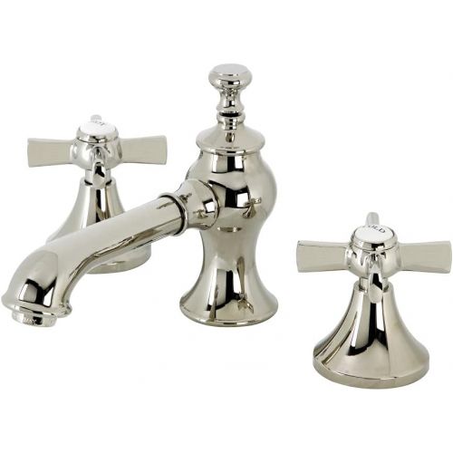  Kingston Brass KC7066ZX Millennium 8 Widespread Lavatory Faucet with Brass Pop-Up, 5-5/8 in Spout Reach, Polished Nickel