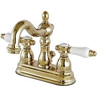 Kingston Brass KS1602BPL Bel Air 4-inch Centerset Lavatory Faucet Pop-Up, 4-3/4 In Spout Reach, Polished Brass