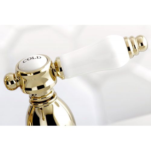  Kingston Brass KS1602BPL Bel Air 4-inch Centerset Lavatory Faucet Pop-Up, 4-3/4 In Spout Reach, Polished Brass