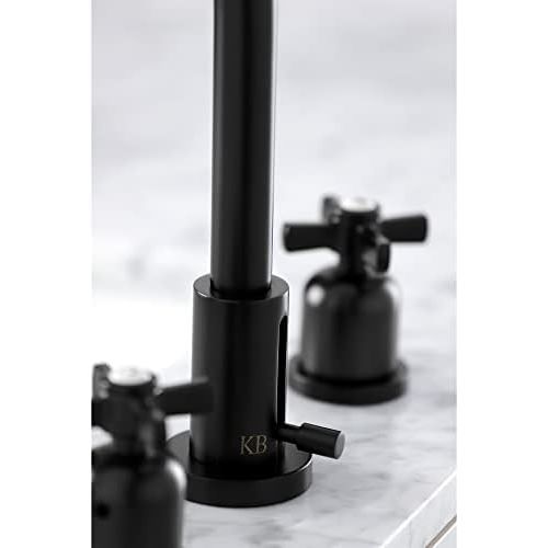  Kingston Brass FSC8950ZX Millennium 8-Inch Widespread Lavatory Faucet with Brass Pop-Up, 5-3/8 Inch in Spout Reach, Matte Black