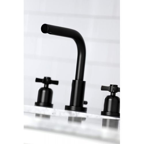  Kingston Brass FSC8950ZX Millennium 8-Inch Widespread Lavatory Faucet with Brass Pop-Up, 5-3/8 Inch in Spout Reach, Matte Black