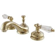 Kingston Brass KS1162WLL Wilshire Widespread Lavatory Faucet Pop-Up, 5-1/2 in Spout Reach, Polished Brass