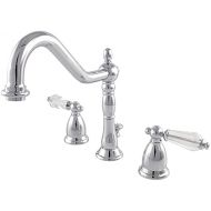 Kingston Brass KS1991WLL Wilshire Widespread Lavatory Faucet with Brass Pop-Up, 8-1/2 in Spout Reach, Polished Chrome