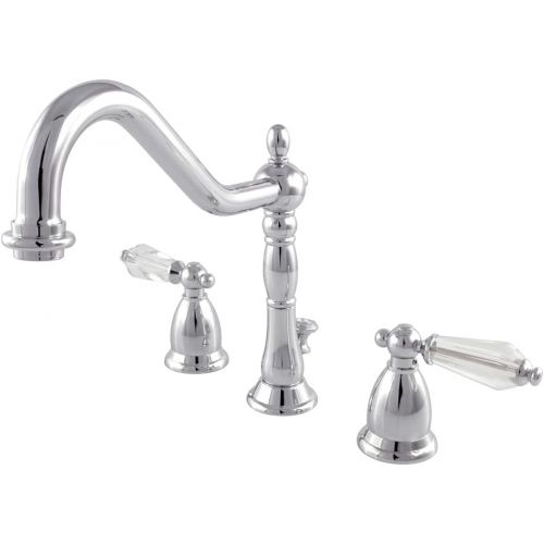  Kingston Brass KS1991WLL Wilshire Widespread Lavatory Faucet with Brass Pop-Up, 8-1/2 in Spout Reach, Polished Chrome