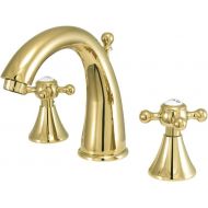 Kingston Brass ES2972BX English Country Widespread Lavatory Faucet, 5-1/2, Brass/Antique Brass