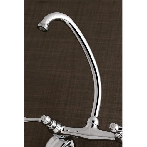  Kingston Brass KS374C Kingston 6-Inch Adjustable Center Wall Mount Laundry Faucet, Polished Chrome