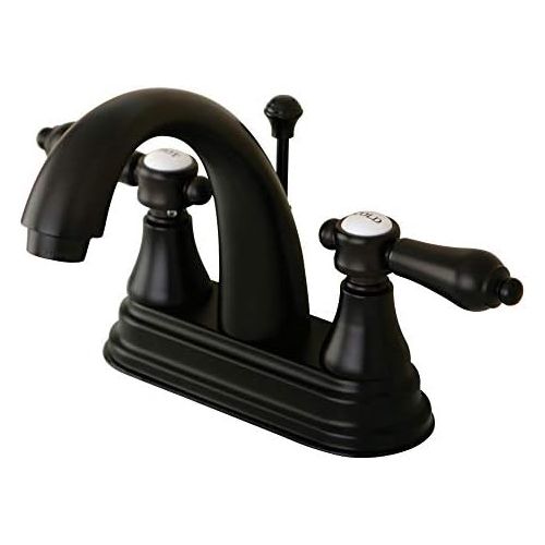  Kingston Brass KS7615BAL 4 Centerset Lavatory Faucet with Brass Pop-Up, 4-3/4 in Spout Reach, Oil Rubbed Bronze