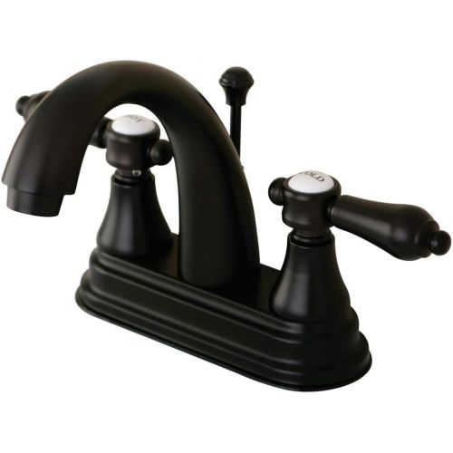  Kingston Brass KS7615BAL 4 Centerset Lavatory Faucet with Brass Pop-Up, 4-3/4 in Spout Reach, Oil Rubbed Bronze