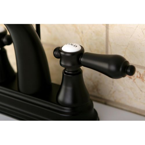  Kingston Brass KS7615BAL 4 Centerset Lavatory Faucet with Brass Pop-Up, 4-3/4 in Spout Reach, Oil Rubbed Bronze