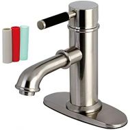 Kingston Brass KS7415DKL Kaiser Lavatory Faucet with Brass Pop-Up and Plate, 5-1/8 in Spout Reach, Oil Rubbed Bronze