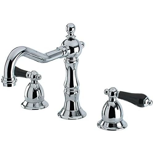  Kingston Brass KS1971PKL Heritage Widespread Lavatory Faucet with Brass Pop-Up Drain, Polished Chrome