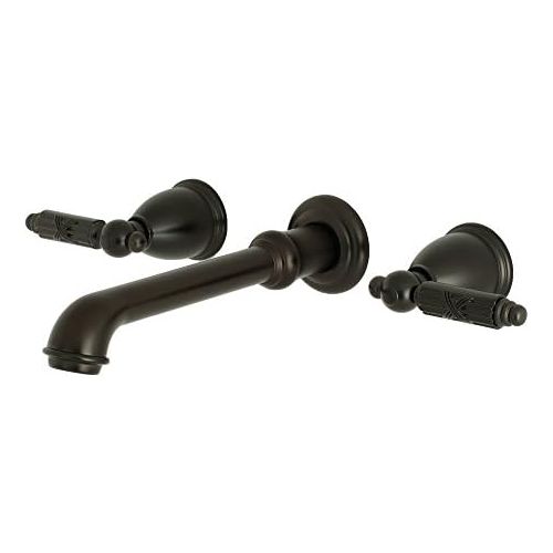  Kingston Brass KS7125GL Georgian Wall Mount Vessel Sink Faucet, 10-7/16 inch in Spout Reach, Oil Rubbed Bronze