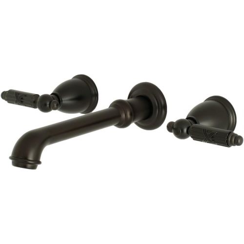  Kingston Brass KS7125GL Georgian Wall Mount Vessel Sink Faucet, 10-7/16 inch in Spout Reach, Oil Rubbed Bronze