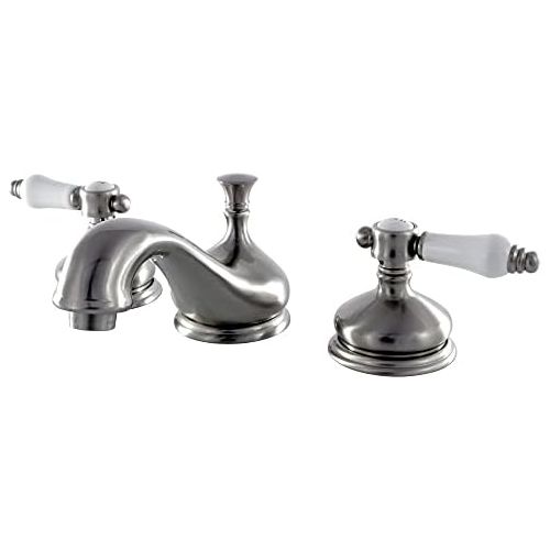  Kingston Brass KS1161BPL Bel Air Widespread Lavatory Faucet with Brass Pop-Up, 5-1/2 In Spout Reach, Polished Chrome