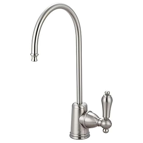  Kingston Brass Gourmetier KS7198AL Restoration Single Handle Water Filtration Faucet, Brushed Nickel,6-Inch spout reach