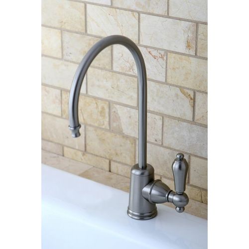  Kingston Brass Gourmetier KS7198AL Restoration Single Handle Water Filtration Faucet, Brushed Nickel,6-Inch spout reach