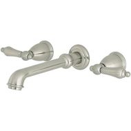 Kingston Brass KS7128AL French Country Wall Mount Vessel Sink Faucet, 10-7/16, Brushed Nickel