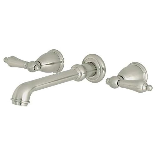  Kingston Brass KS7128AL French Country Wall Mount Vessel Sink Faucet, 10-7/16, Brushed Nickel