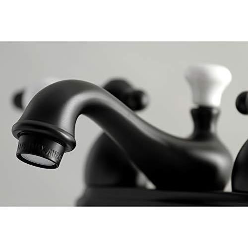  Kingston Brass KS3600PL Restoration 4 Centerset Lavatory Faucet, Matte Black