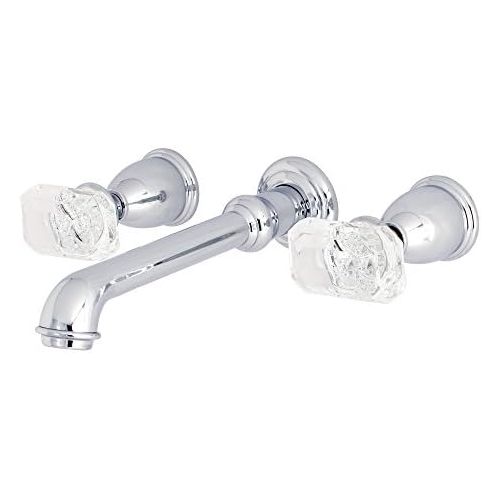  Kingston Brass KS7021KRL Krystal Onyx 8-Inch Center Wall Mount Roman Tub Filler, 10-7/16, Polished Chrome