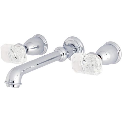  Kingston Brass KS7021KRL Krystal Onyx 8-Inch Center Wall Mount Roman Tub Filler, 10-7/16, Polished Chrome