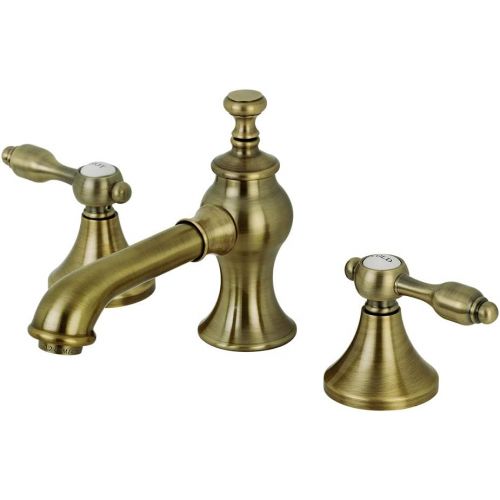  Kingston Brass KC7063TAL Tudor 8 in. Widespread Bathroom Faucet, Antique Brass