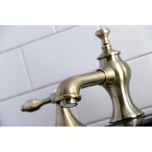  Kingston Brass KC7063TAL Tudor 8 in. Widespread Bathroom Faucet, Antique Brass