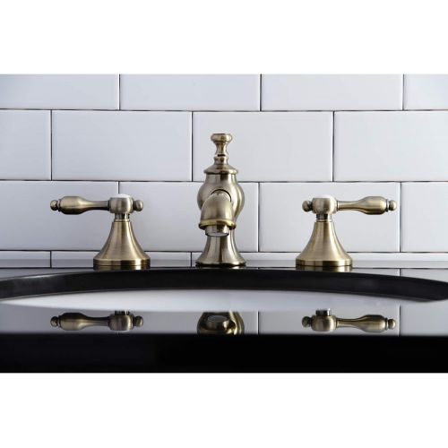  Kingston Brass KC7063TAL Tudor 8 in. Widespread Bathroom Faucet, Antique Brass