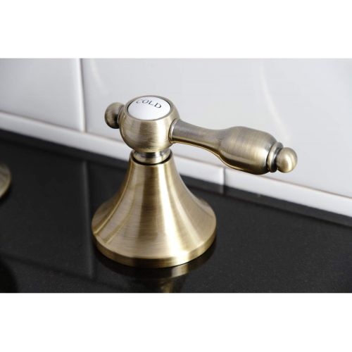  Kingston Brass KC7063TAL Tudor 8 in. Widespread Bathroom Faucet, Antique Brass