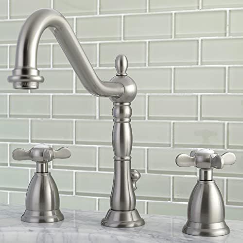  Kingston Brass KS1991BEX Widespread Lavatory Faucet with Brass Pop-Up, Polished Chrome, 8-1/2 In Spout Reach