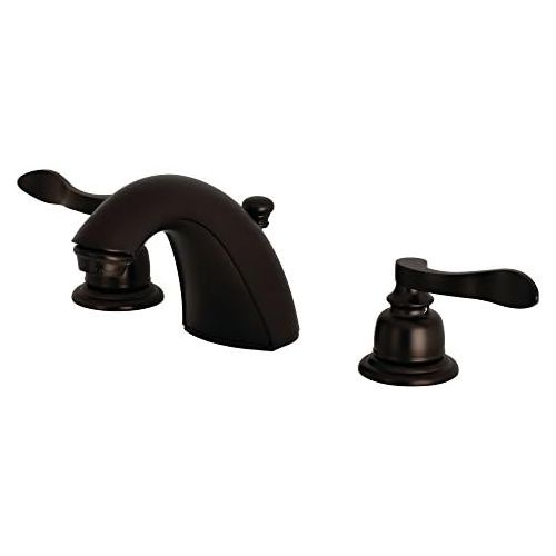  Kingston Brass FB8955NFL NuWave French Mini-Widespread Lavatory Faucet with Retail Pop-Up, 5 in Spout Reach, Oil Rubbed Bronze