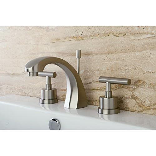  Kingston Brass KS4988CML Manhattan 8-Inch Widespread Lavatory Faucet, Satin Nickel