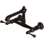 Kingston Brass KS7245BL English Country Wall Mount Vessel Sink Faucet, 6-5/8 in Spout Reach, Oil Rubbed Bronze