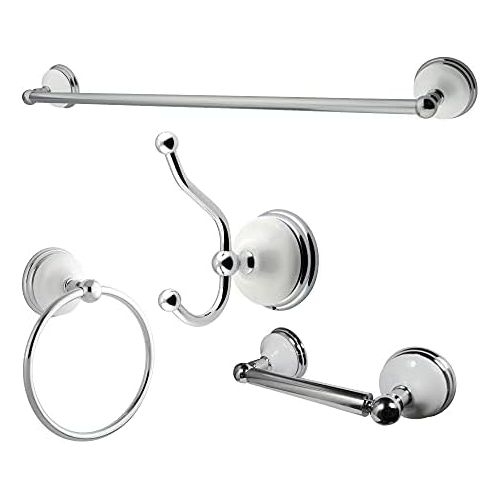  Kingston Brass BAK1111478C Victorian 4-Piece Bathroom Accessory Set, 24L, Polished Chrome