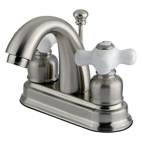  Kingston Brass KB5618PX Restoration 4-Inch Centerset Lavatory Faucet, Brushed Nickel