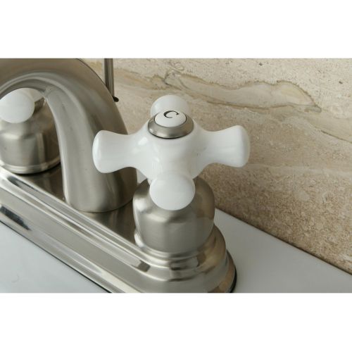  Kingston Brass KB5618PX Restoration 4-Inch Centerset Lavatory Faucet, Brushed Nickel