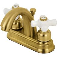 Kingston Brass KB5617PX Restoration 4-Inch Centerset Bathroom Faucet, Brushed Brass