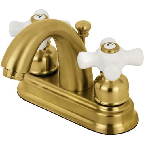  Kingston Brass KB5617PX Restoration 4-Inch Centerset Bathroom Faucet, Brushed Brass