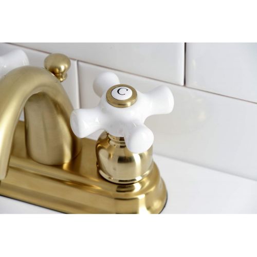  Kingston Brass KB5617PX Restoration 4-Inch Centerset Bathroom Faucet, Brushed Brass