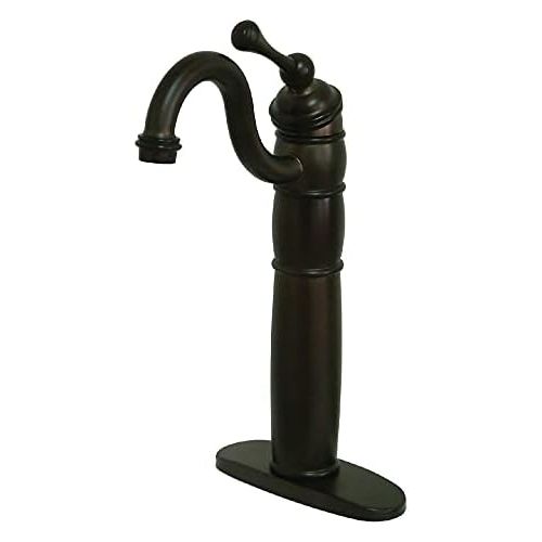  Kingston Brass KB1425BL Heritage Vessel Sink Faucet with Optional Cover Plate, Oil Rubbed Bronze