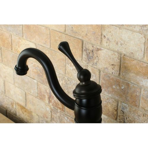  Kingston Brass KB1425BL Heritage Vessel Sink Faucet with Optional Cover Plate, Oil Rubbed Bronze