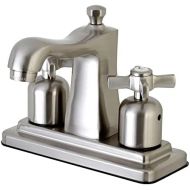 Kingston Brass FB4648ZX Millennium 4-Inch Center set Lavatory Faucet with Retail Pop-Up, Brushed Nickel