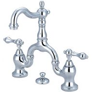 Kingston Brass KS7971AL English Country Lavatory Faucet with Brass Pop-Up, Polished Chrome