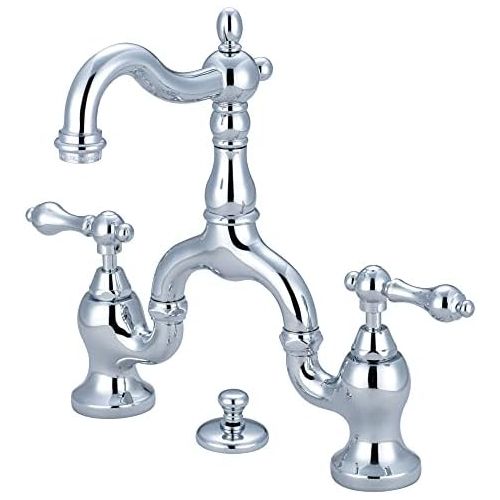  Kingston Brass KS7971AL English Country Lavatory Faucet with Brass Pop-Up, Polished Chrome