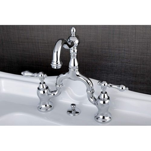  Kingston Brass KS7971AL English Country Lavatory Faucet with Brass Pop-Up, Polished Chrome