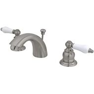 Kingston Brass KB958PL Victorian Mini Widespread Lavatory Faucet with Brass Pop-Up, Brushed Nickel